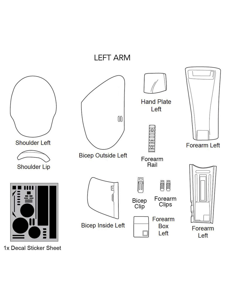 STAR WARS:  First Order™ Stormtrooper Armor - Left Arm Parts