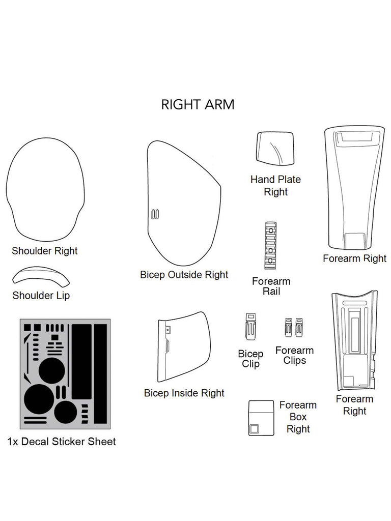 STAR WARS:  First Order™ Stormtrooper Armor - Right Arm Parts