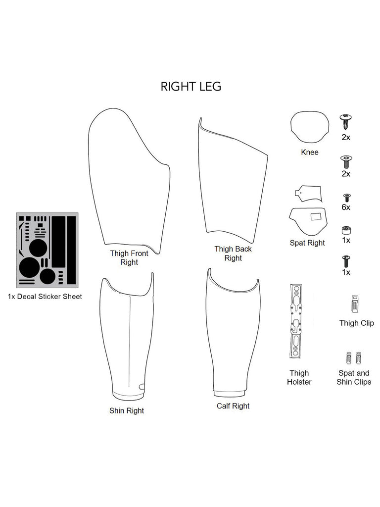 STAR WARS:  First Order™ Stormtrooper Armor - Right Leg Parts