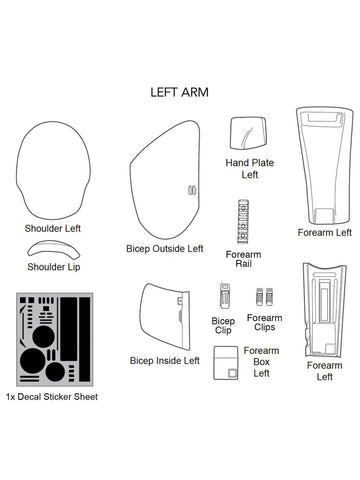 STAR WARS:  First Order™ Stormtrooper Armor - Left Arm Parts - denuonovo.com