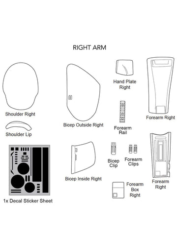 STAR WARS:  First Order™ Stormtrooper Armor - Right Arm Parts - denuonovo.com