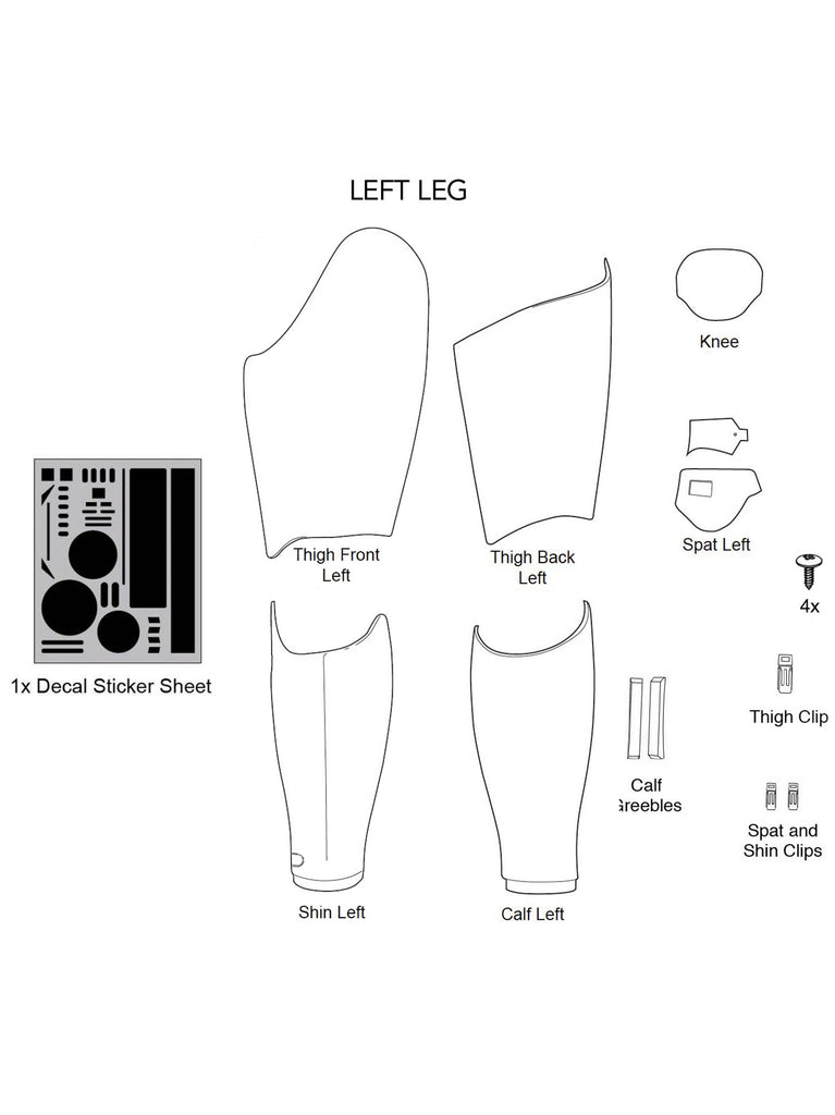 STAR WARS:  First Order™ Stormtrooper Armor - Left Leg Parts
